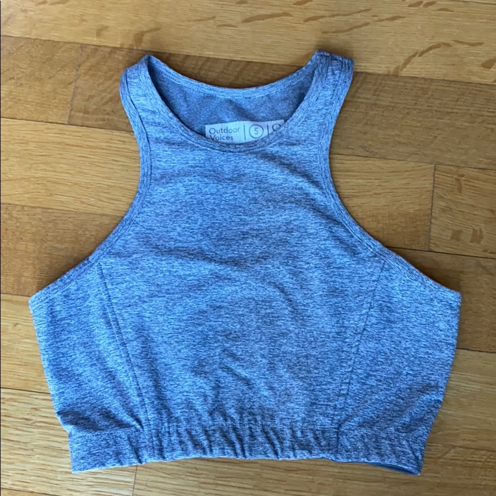 Outdoor Voices Athena Crop Top in Grey